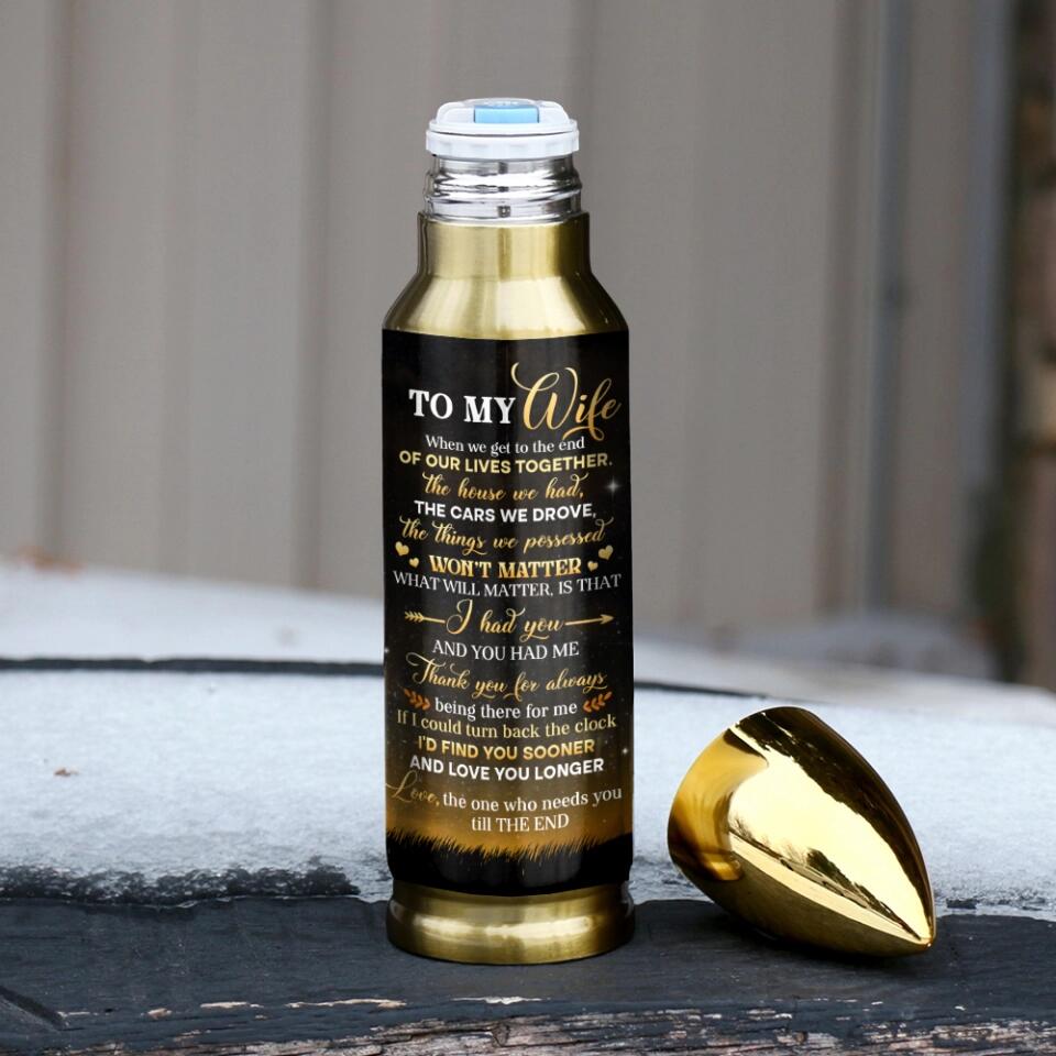 To My Wife I Love You to The Moon and Back, Custom Bullet Tumbler, Anniversary Gift for Her