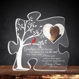 Message to Angel in Heaven - Cardinal Goodbyes Are Not Forever I'll Miss You Untill We Meet Again - In Loving Memory of - Puzzle Acrylic Plaque - Gift for Loss Husband Brother Beloved - 303ICNTLAP358