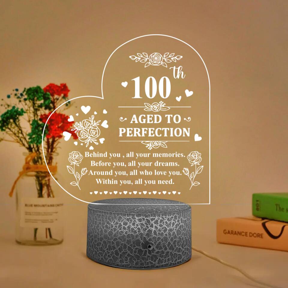 Aged To Perfection Behind You All Your Memories - Personalized 3D Led Light - Best Birthday's Gift For Family Member For Him/Her On Birthday Anniversary - 301ICNVSLL093