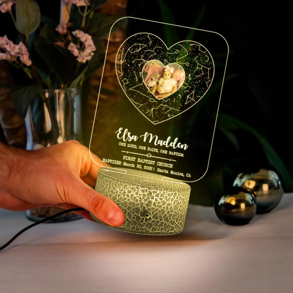 First Baptist Church One Lord One Faith One Baptism Custom 3D Light First Communion Gifts