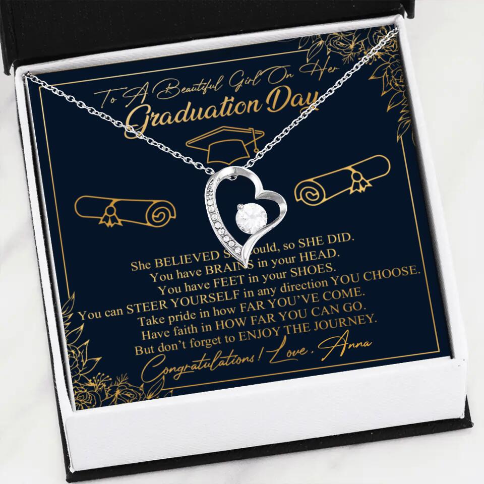 To A Beautiful Girl On Her Graduation Day - Personalized Necklace - Multiple Choice - Best Gift For Daughter Sister On Her Graduation Day - 303IHPLNJE227