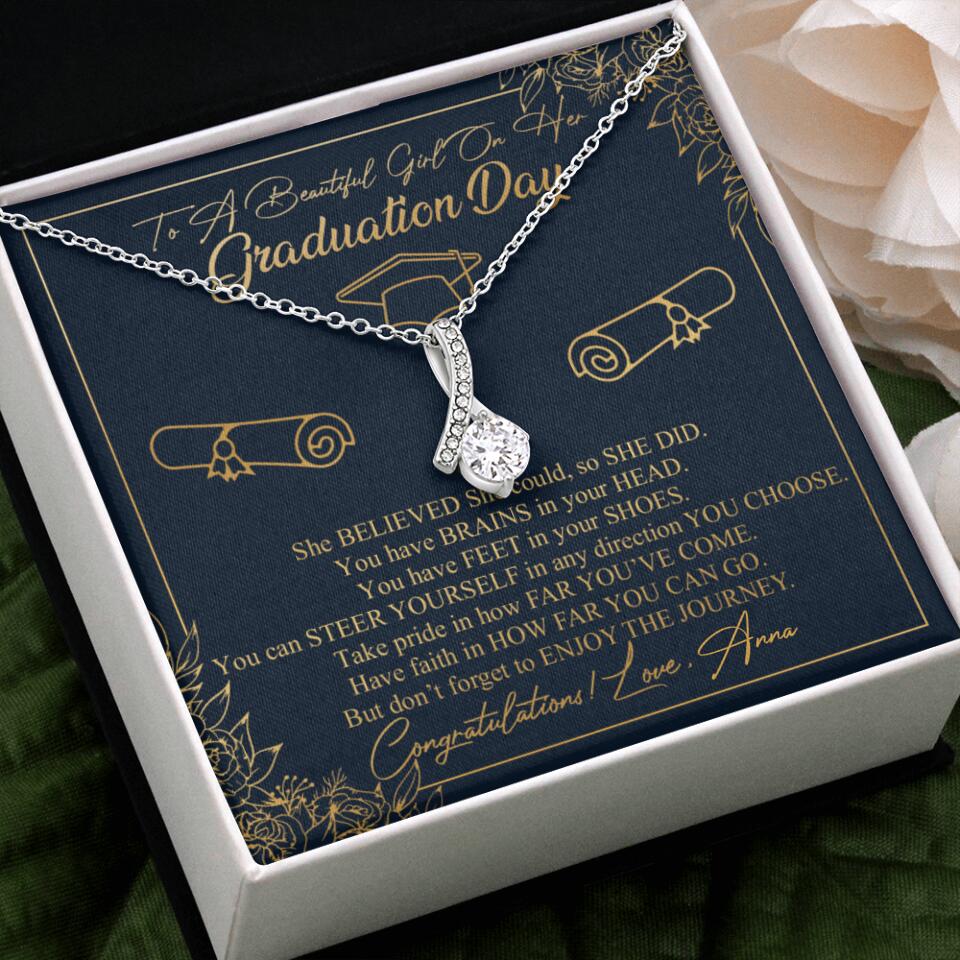 To A Beautiful Girl On Her Graduation Day - Personalized Necklace - Multiple Choice - Best Gift For Daughter Sister On Her Graduation Day - 303IHPLNJE227