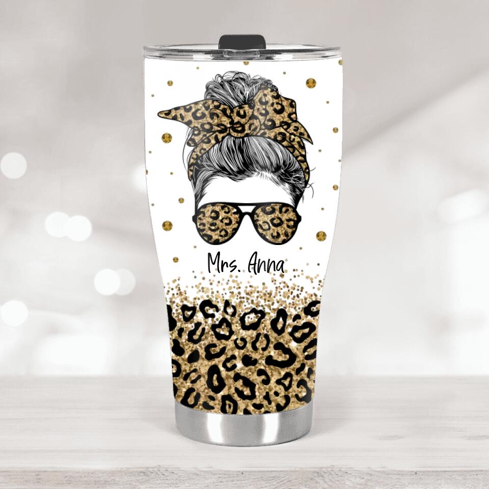 Wife Mom Boss Vintage Retro Style - Personalized Curved Tumbler