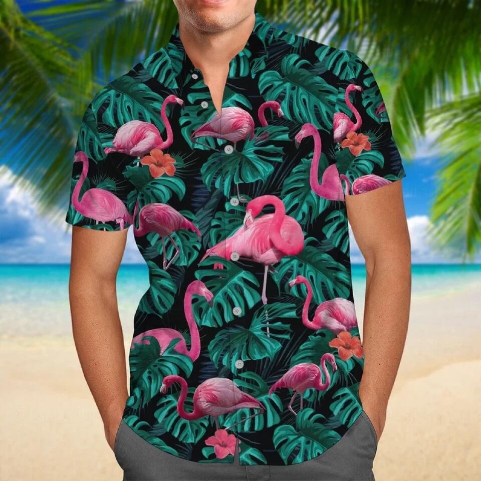 Flamingo Tropical Hawaii Shirt Summer Funny Gift For Holiday