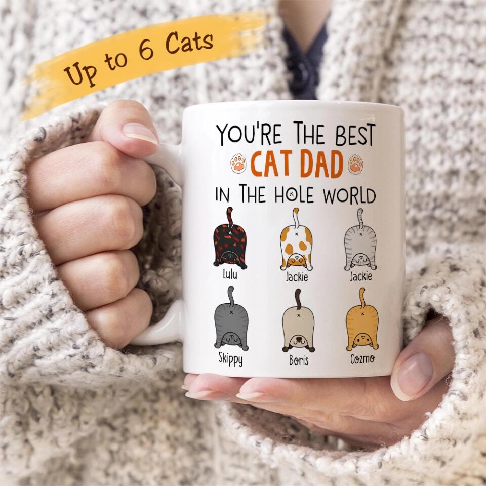 You're The Best Cat Mom/Dad in the Hole World - Personalized Mug - Birthday Gift for Cat Mom or Cat Dad