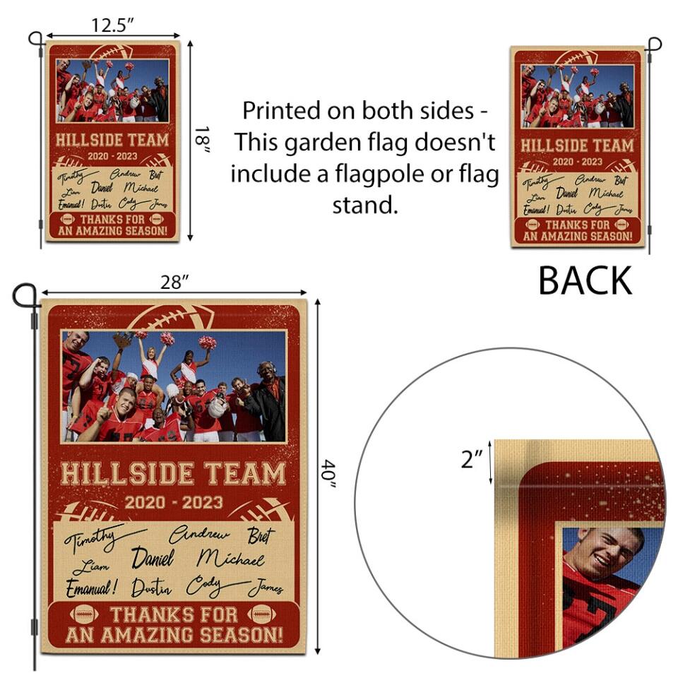 Thank For An Amazing Season - Personalized Flag - Gift for Football Team