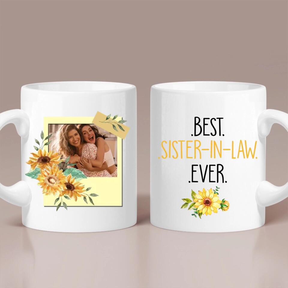 Sunflower Best Sister In Law Ever Custom Mug Wedding Gift For Her