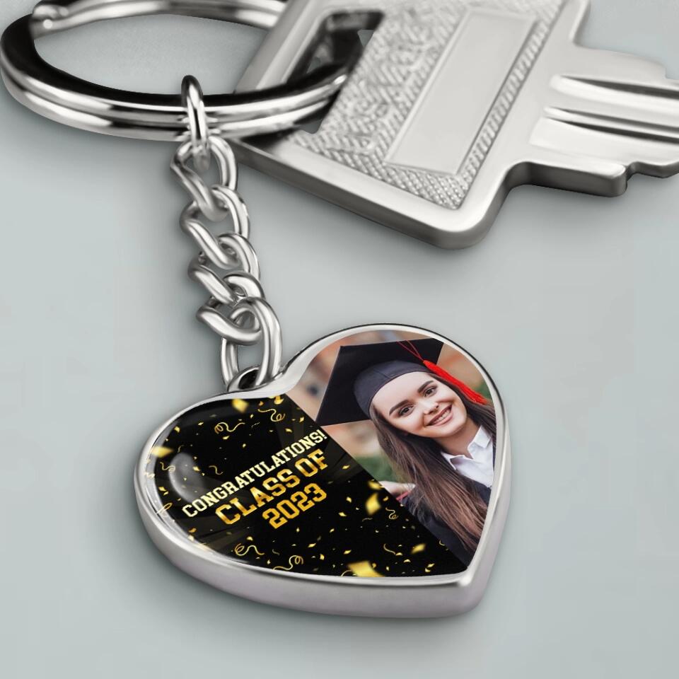 Congratulations Class of 2025  Personalized Heart Keychain