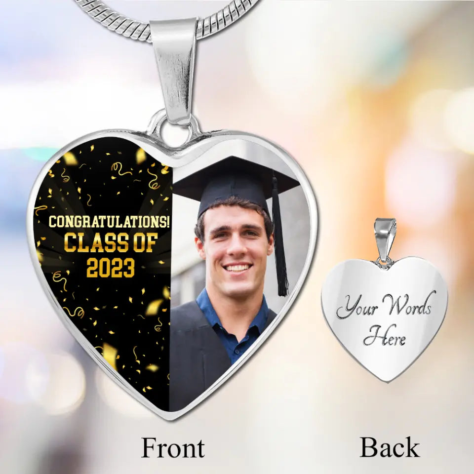 Congratulations Class of 2024  Personalized Heart Keychain