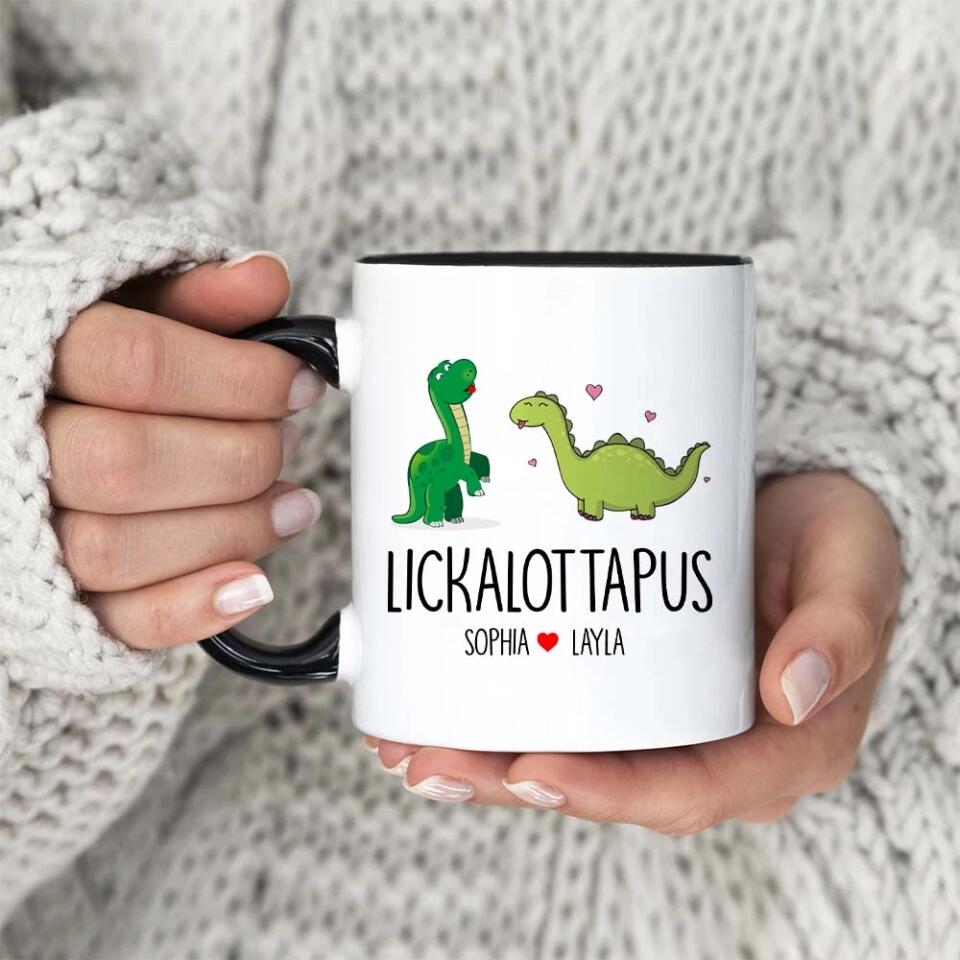 Lickalottapus Dinosaur Couples Custom Accent Mug Gift For Gay Lesbian Couples