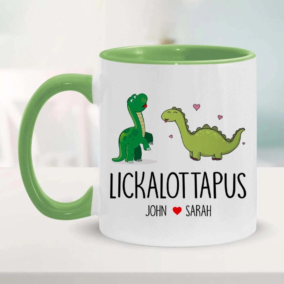 Lickalottapus Dinosaur Couples Custom Accent Mug Gift For Gay Lesbian Couples