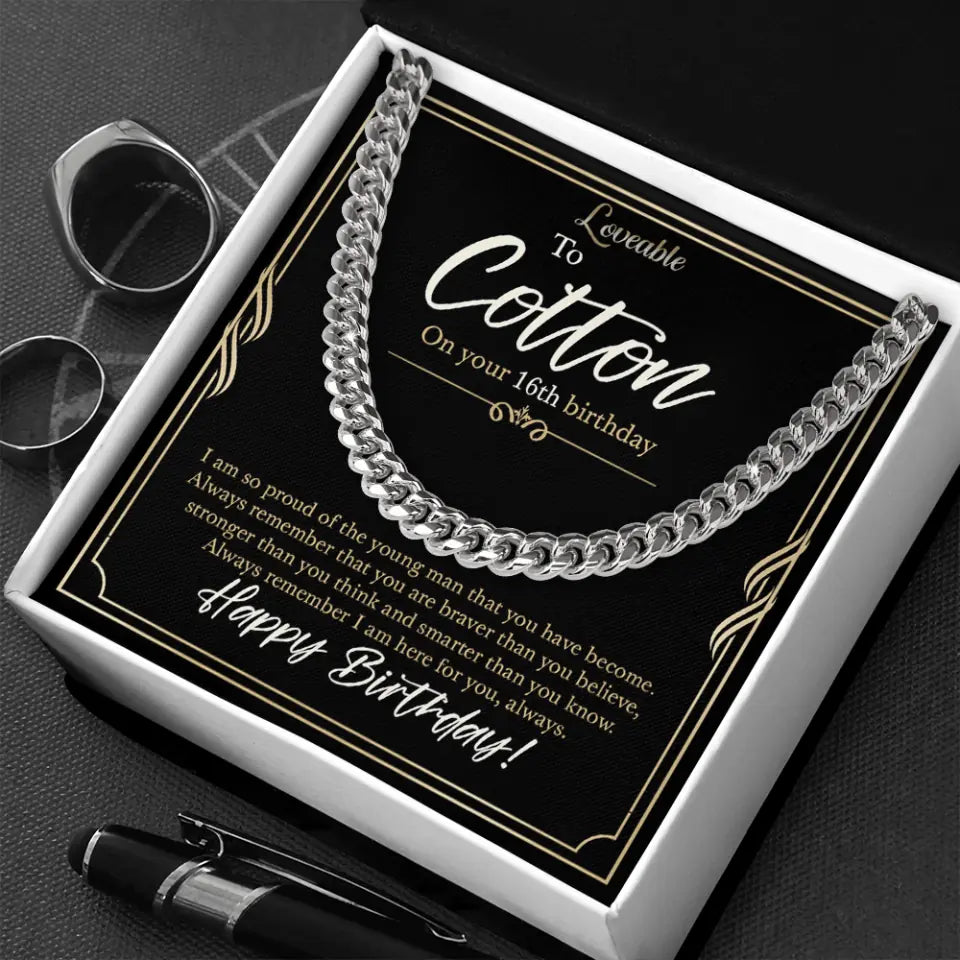 Proud of the Young Man That You Have Become - Personalized Necklace Chain - Birthday Gift for Him Guy Friends