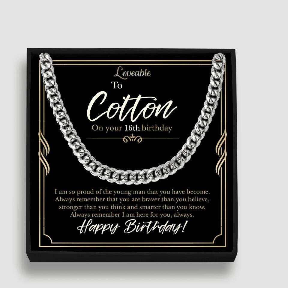 Proud of the Young Man That You Have Become - Personalized Necklace Chain - Birthday Gift for Him Guy Friends