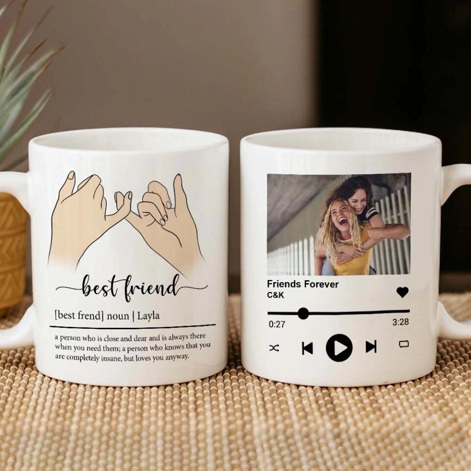Best Friend Description With Favorite Song Personalized White Mug