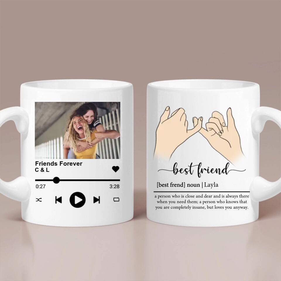 Best Friend Description With Favorite Song Personalized White Mug