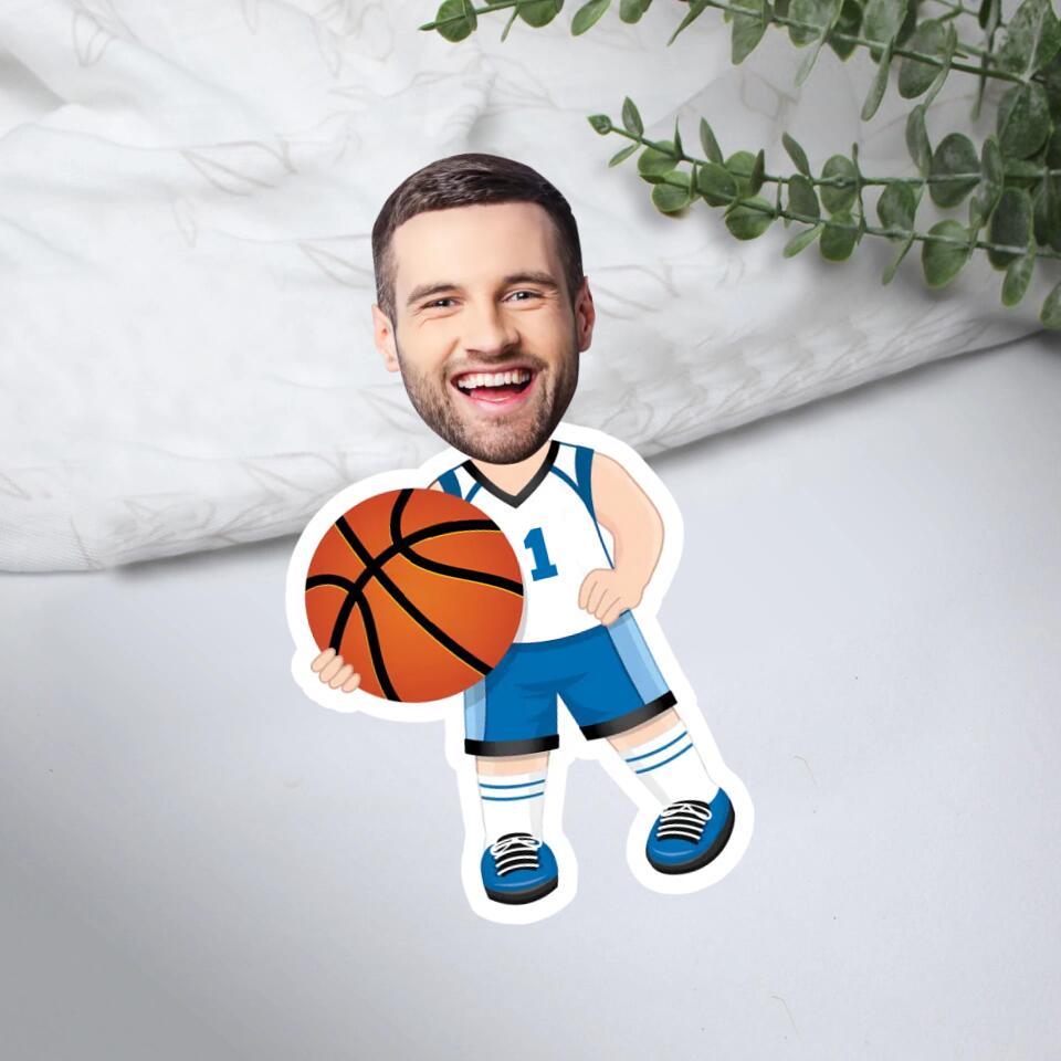 Custom Face and Number Pillow Gift For Basketball Lovers