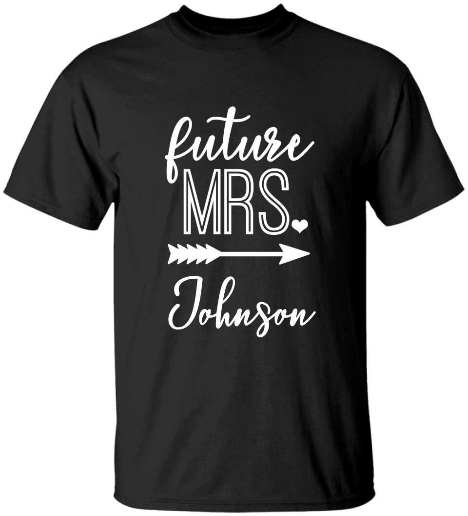 Future Mrs Lucky Mr Custom Matching Tshirts For Couples Engagement Gift
