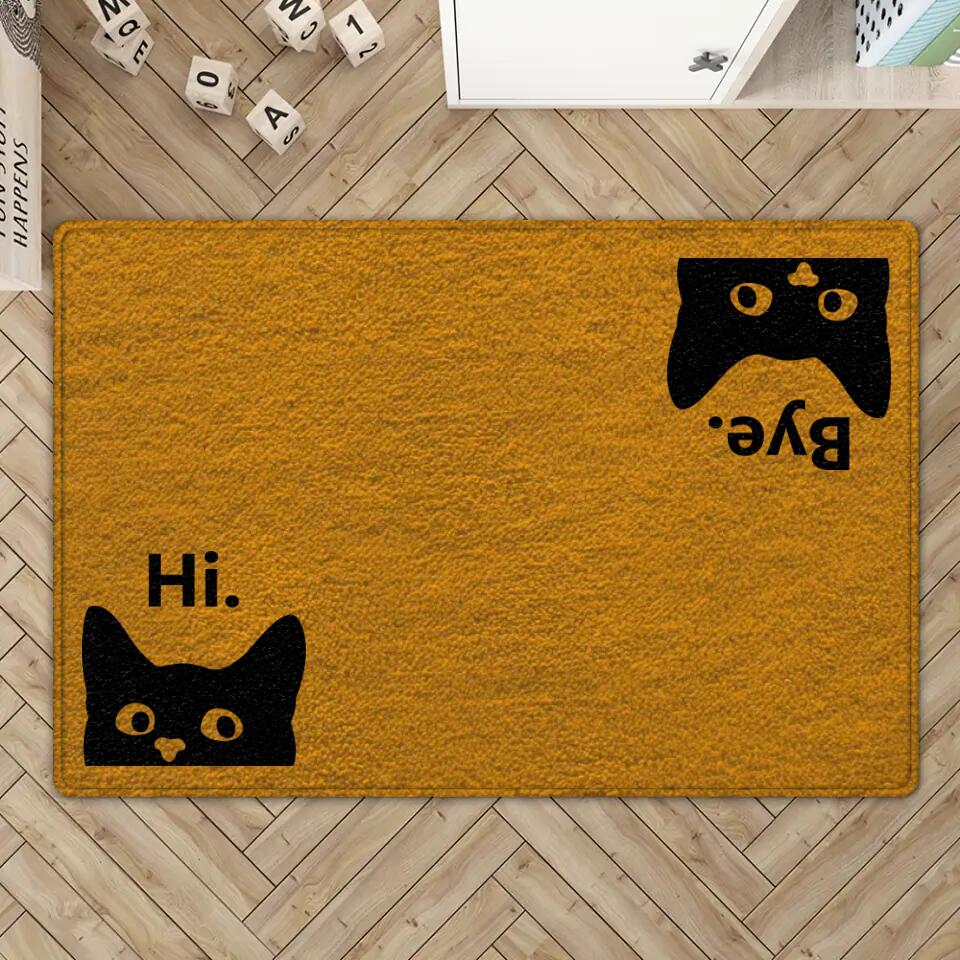 Hello Goodbye Hi and Bye Cat/Dog - Personalized Doormat