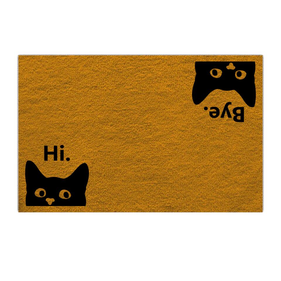Hello Goodbye Hi and Bye Cat/Dog - Personalized Doormat