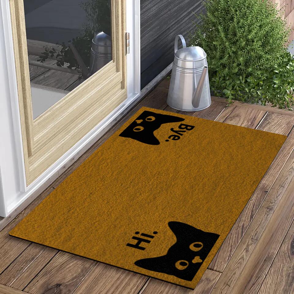 Hello Goodbye Hi and Bye Cat/Dog - Personalized Doormat