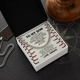 Baseball Gift for Son Grandson Bro Student - Message from Parents Grandparents Teacher - Just Go Forth and Aim for the Skies - Cheer You - Cuban Chain - Jewelry - Birthday Gift - Graduation Gift - 303ICNTLJE438