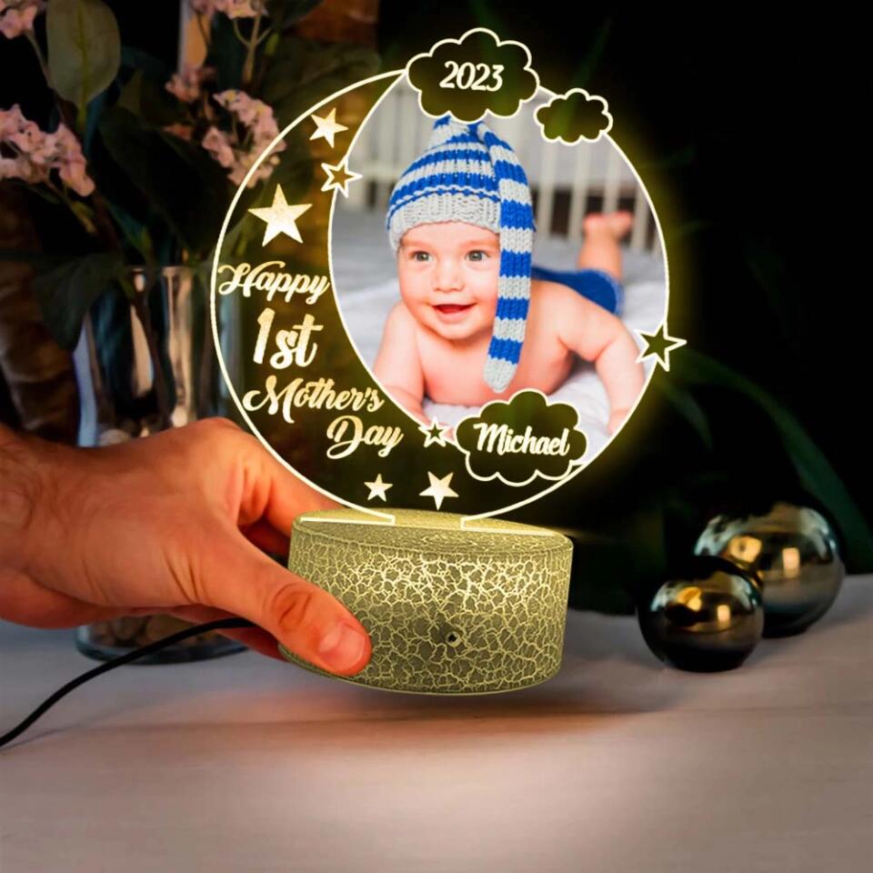 Happy First Mothers Day Custom 3D Light Anniversary Gift