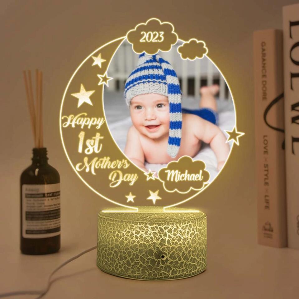 Happy First Mothers Day Custom 3D Light Anniversary Gift