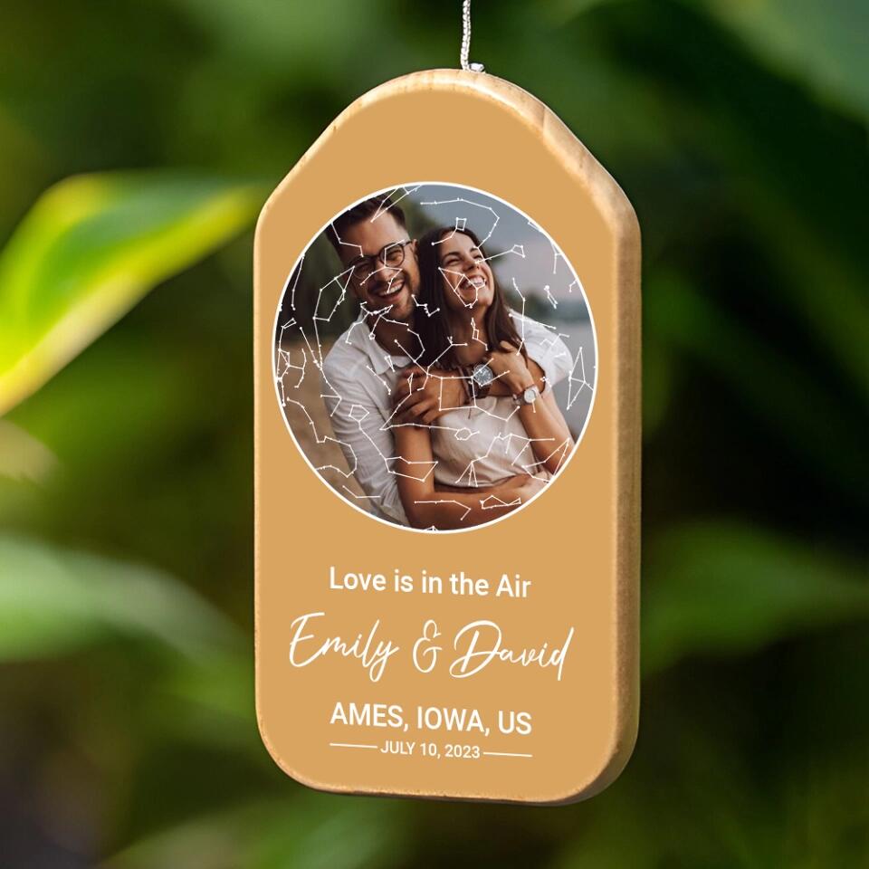 Love Is In The Air - Housewarming Gifts - Custom Wind Chimes - Anniversary Gift For Couples