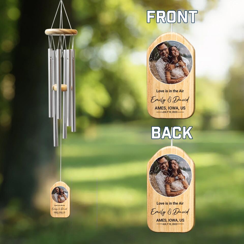 Love Is In The Air - Housewarming Gifts - Custom Wind Chimes - Anniversary Gift For Couples
