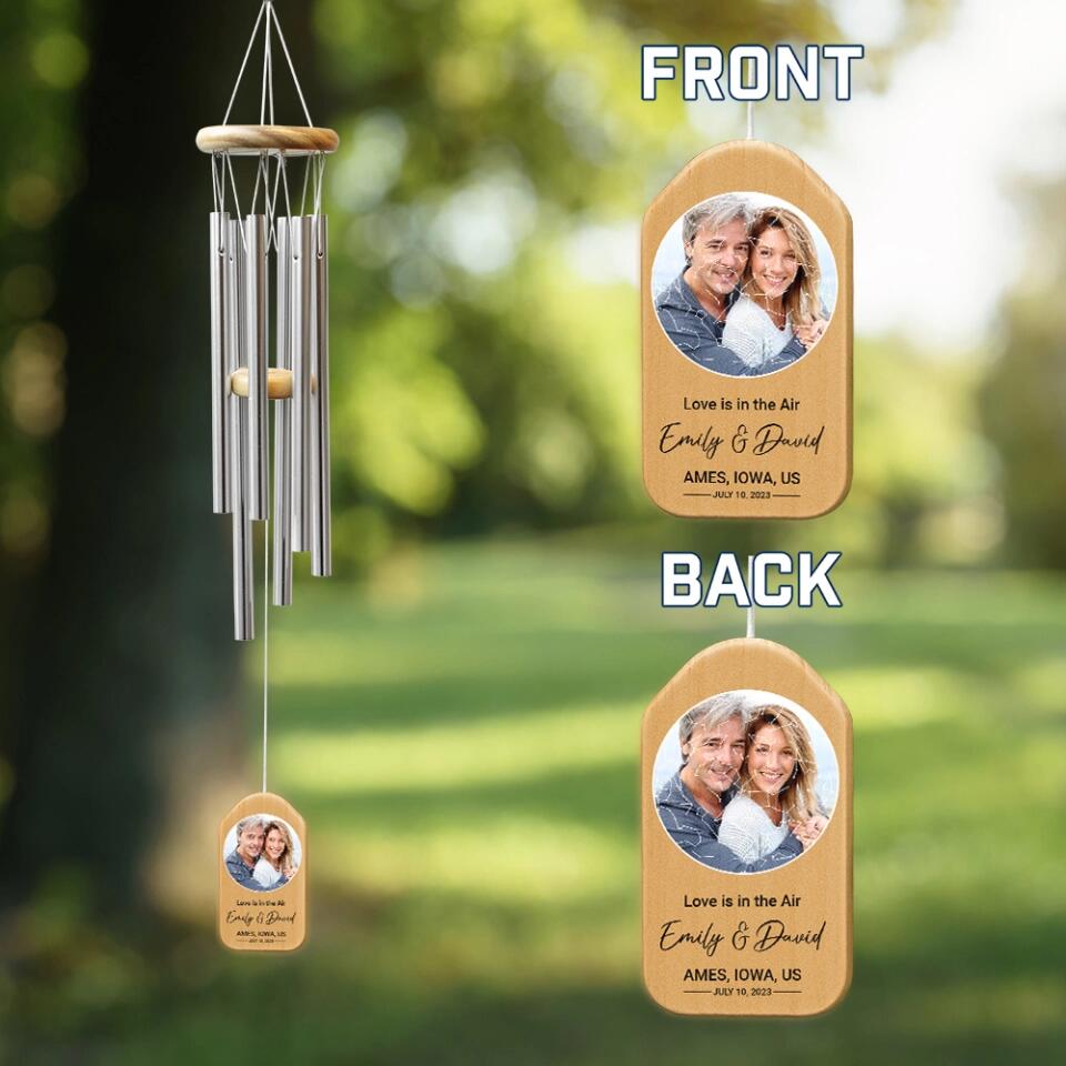 Love Is In The Air - Housewarming Gifts - Custom Wind Chimes - Anniversary Gift For Couples
