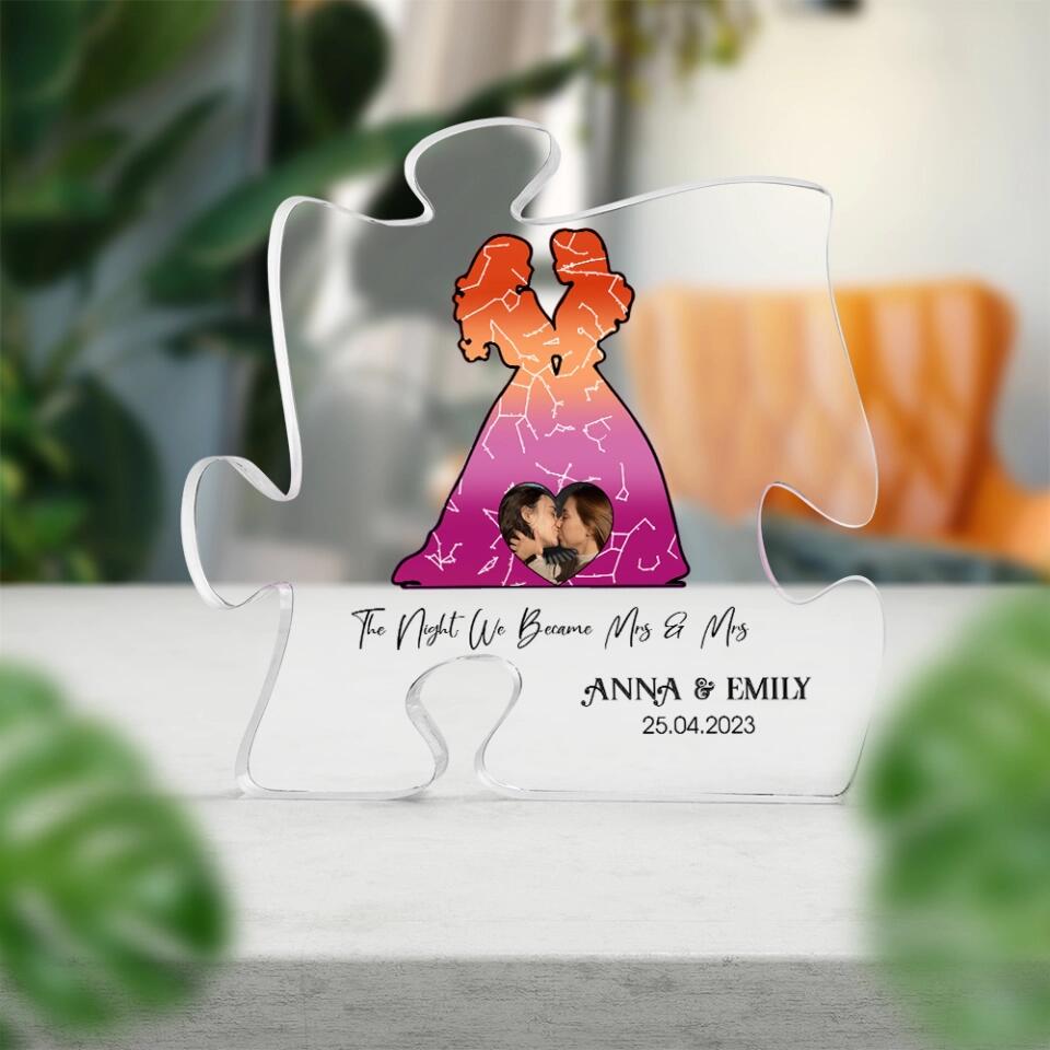 The Night We Become Mr & Mr/Mrs & Mrs - Personalized Acrylic Plaque - Star Map - Gift for LGBT Couple