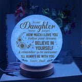 Believe In Yourself & I Will Always Be With You - Personalized 3D Moon Lamp With Color Remote Control - Best Gift For Daughter -  302IHPNPLL186