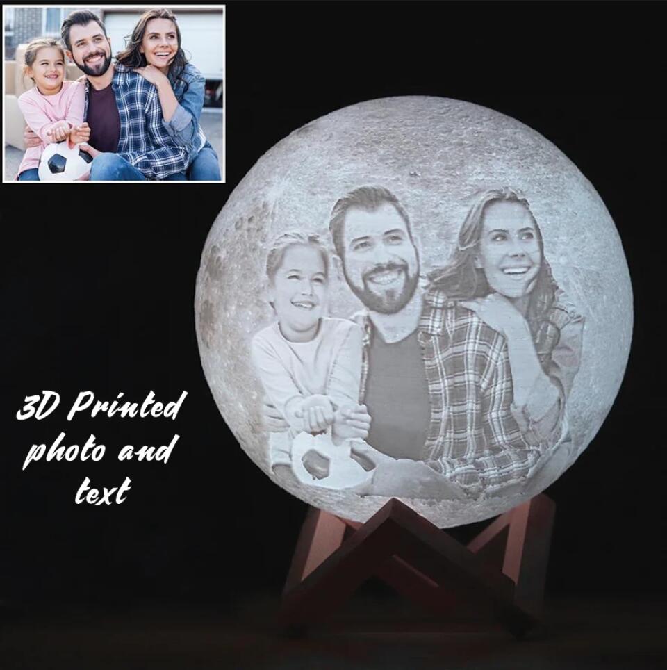 You Left Me Beautiful Memories - Personalized 3D Moon Lamp - Memorial Gift