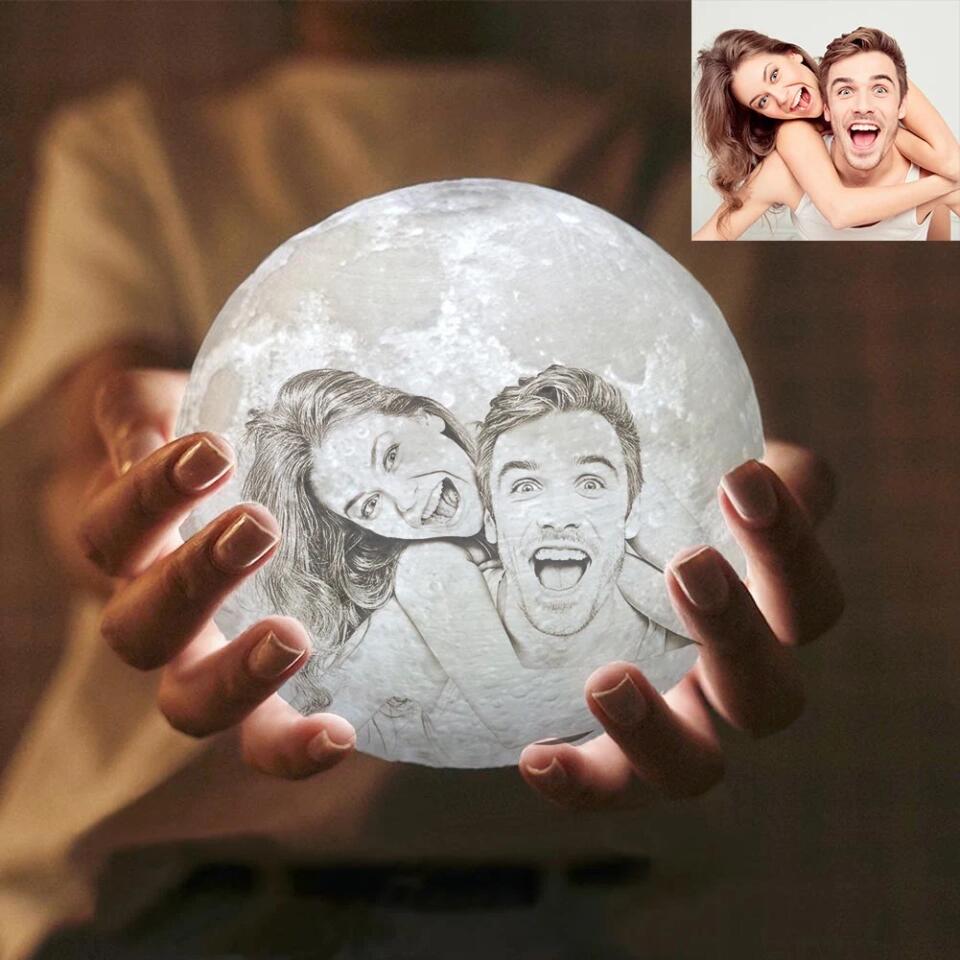 To My Wife, When I Tell You I Love You - Custom Photo Moon Lamp