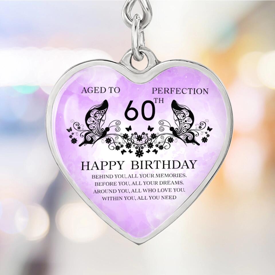 Aged To Perfection Happy Birthday Wishes Custom Necklace Keychain Birthday Gift