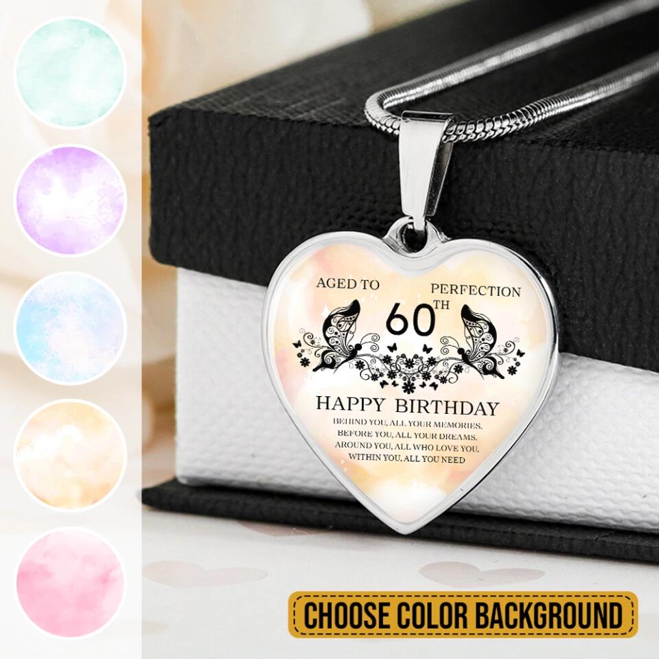 Aged To Perfection Happy Birthday Wishes Custom Necklace Keychain Birthday Gift