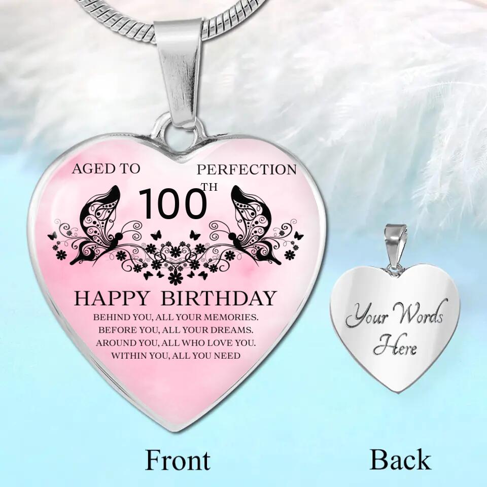 Aged To Perfection Happy Birthday Wishes Custom Necklace Keychain Birthday Gift