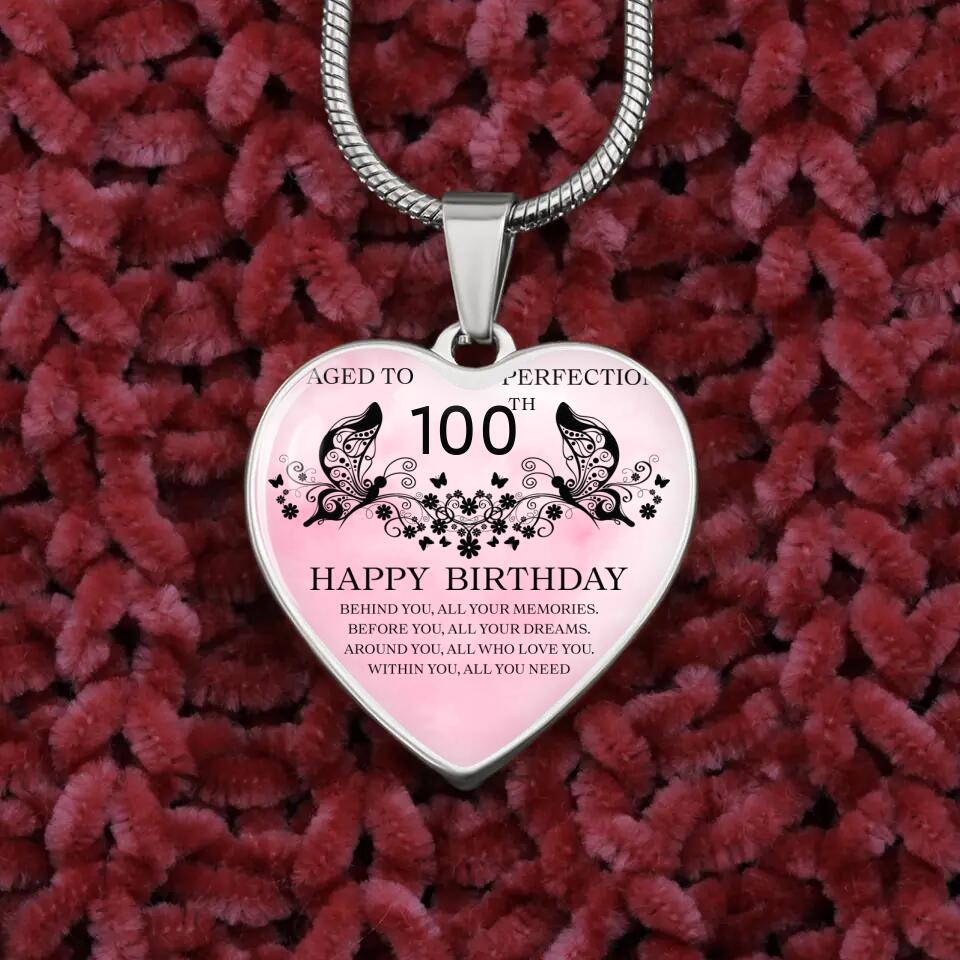 Aged To Perfection Happy Birthday Wishes Custom Necklace Keychain Birthday Gift