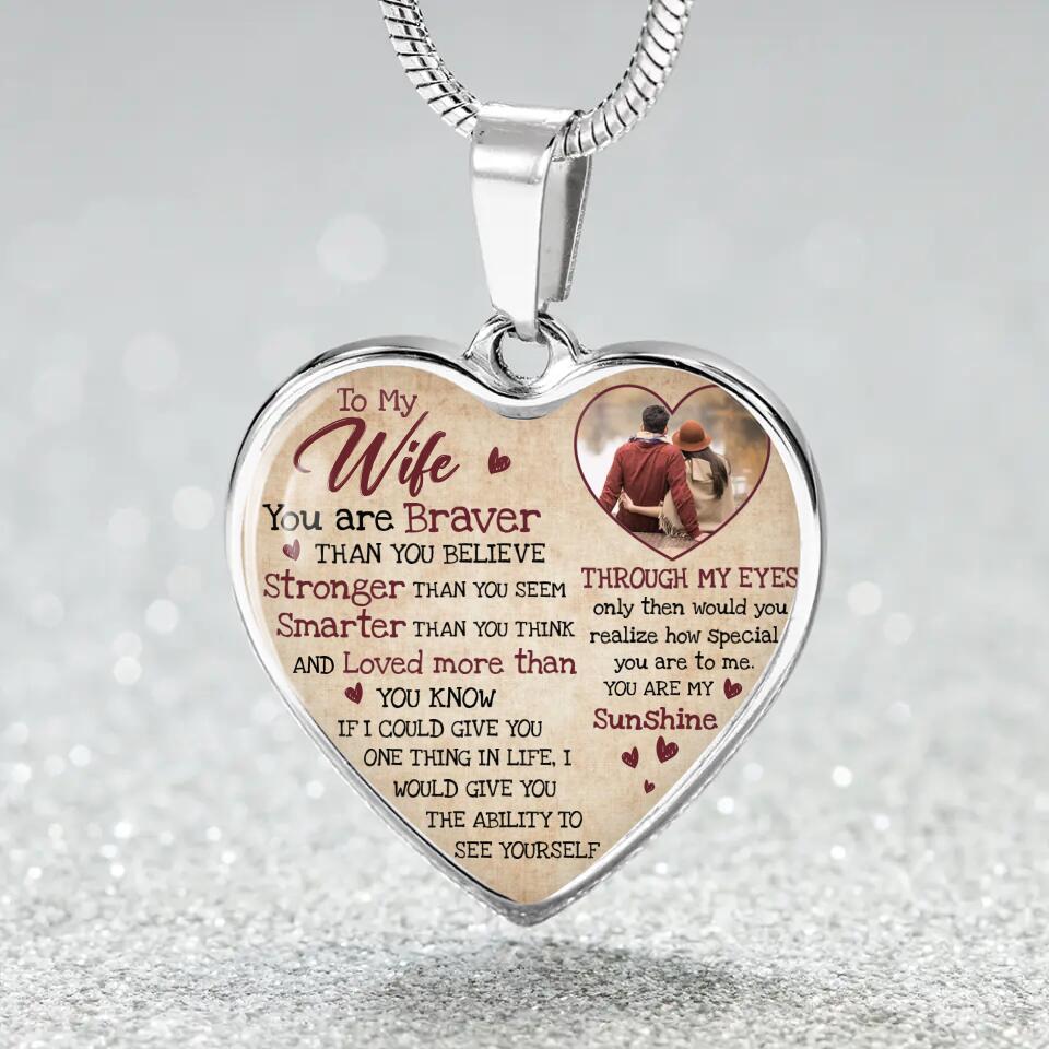 To My Wife Girlfriend Custom Necklace And Keychain Anniversary Gift For Her