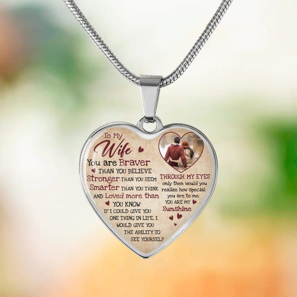 To My Wife Girlfriend Custom Necklace And Keychain Anniversary Gift For Her