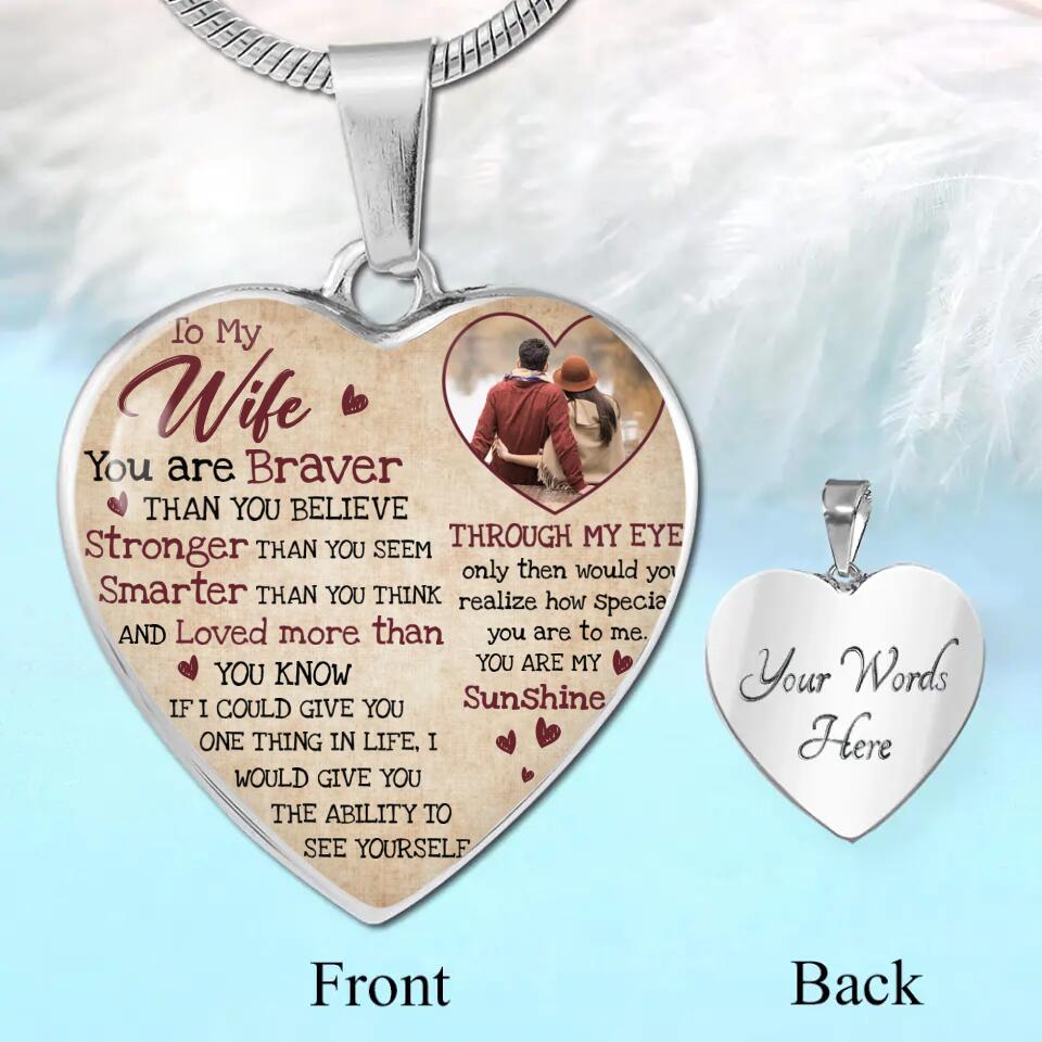 To My Wife Girlfriend Custom Necklace And Keychain Anniversary Gift For Her