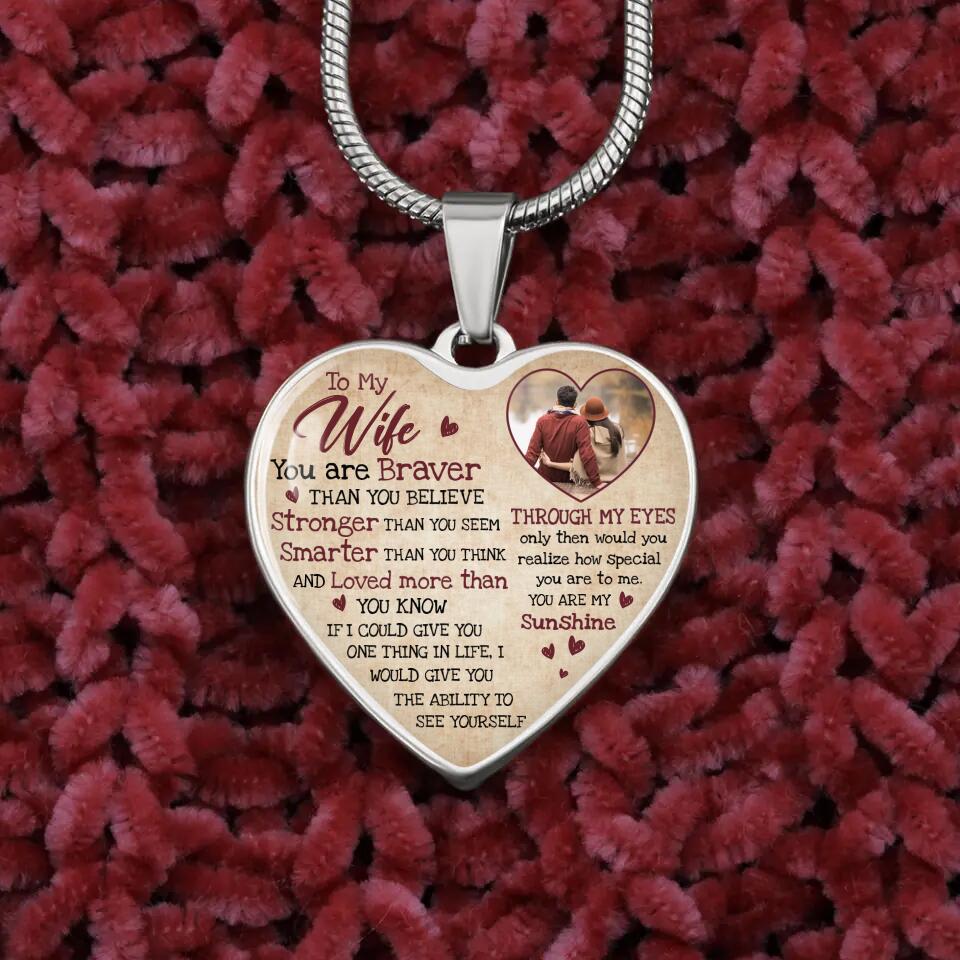 To My Wife Girlfriend Custom Necklace And Keychain Anniversary Gift For Her