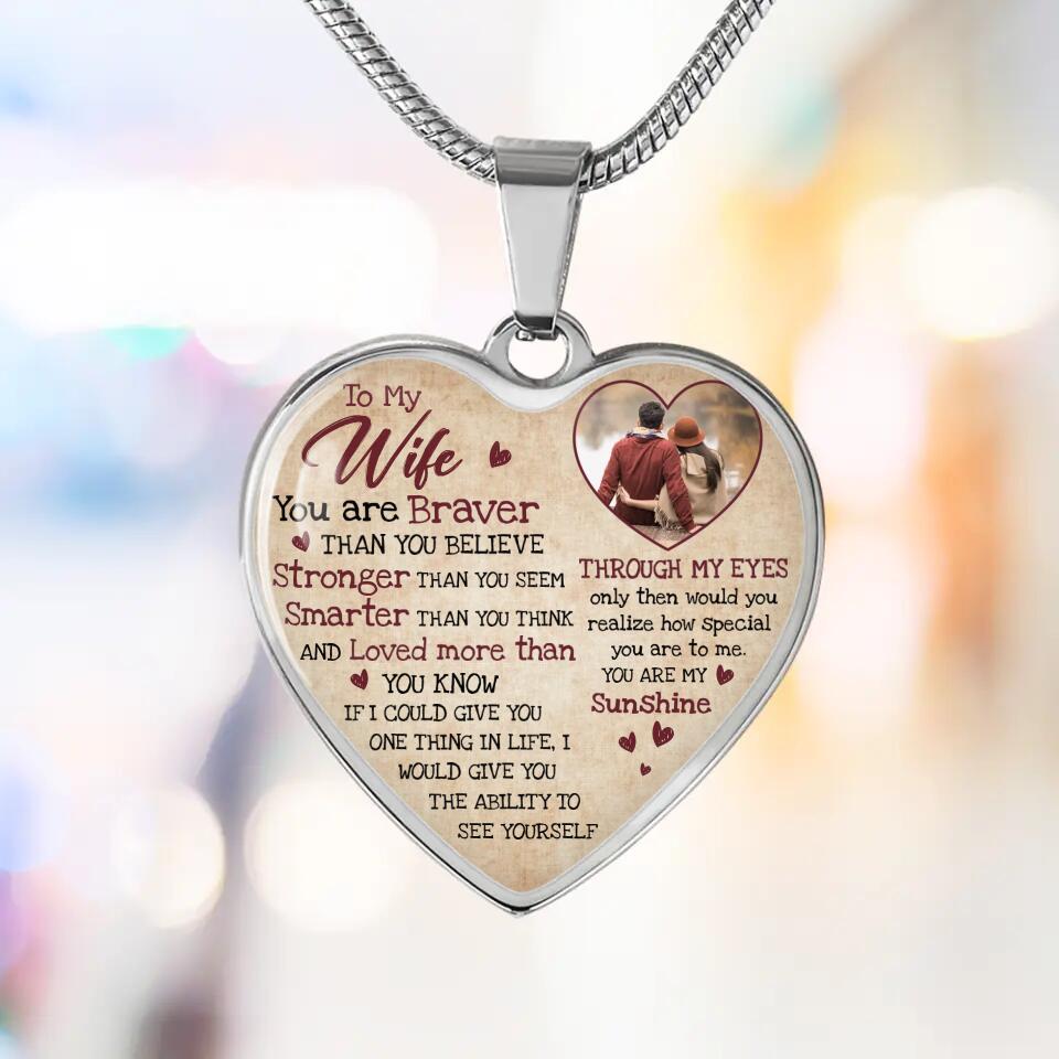 To My Wife Girlfriend Custom Necklace And Keychain Anniversary Gift For Her
