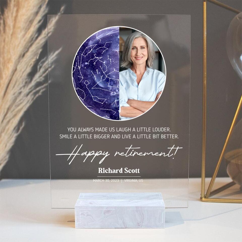 You Always Made Us Laugh A Little Louder Happy Retirement Personalized Acrylic Plaque