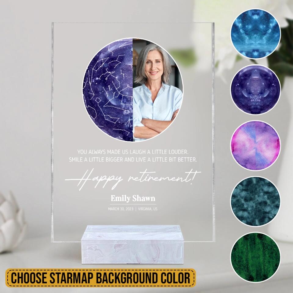 You Always Made Us Laugh A Little Louder Happy Retirement Personalized Acrylic Plaque