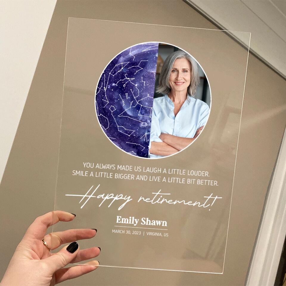 You Always Made Us Laugh A Little Louder Happy Retirement Personalized Acrylic Plaque