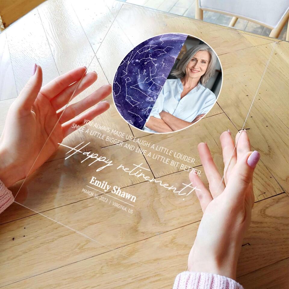 You Always Made Us Laugh A Little Louder Happy Retirement Personalized Acrylic Plaque