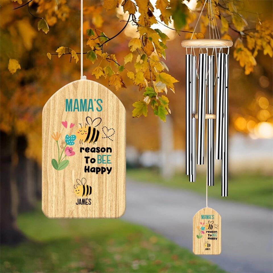Mama's Reason to be Happy Personalized Wind Chimes