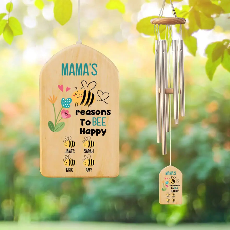 Mama&#39;s Reason to be Happy Personalized Wind Chimes