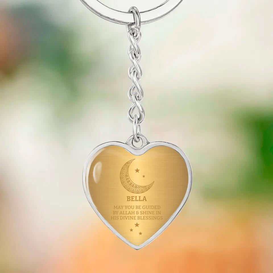 May You Be Guided By Allah Custom Keychain Necklace Gift For Eid